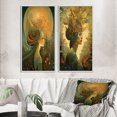 thumbnail image 1 of Designart "Retro Reverie Goddess in Dreamy Colors" Fashion Woman Framed Wall Art Set Of 2 - Glam Blue Gallery Wall Frame Set For Home Decor, 1 of 6