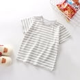 thumbnail image 2 of Girls Tops Tees & Shirts Short Sleeve Striped Tee for Kids Lightweight Everyday Wear Durable Blend, 2 of 7