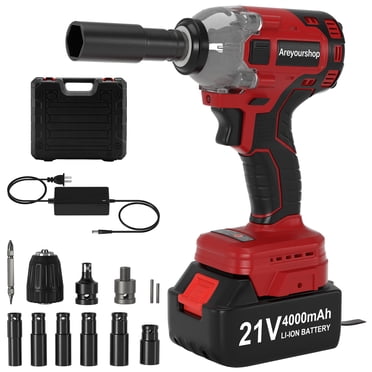 1/2" 21V Brushless Cordless Impact Wrench, 260N.M (190 ft-lb) Max Torque, w/ 4.0Ah Battery & Fast Charger, 6 Sockets & Case, for Home/Automotive Repair/Tire Changing&DIY