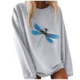 thumbnail image 1 of Chandail à Manches Longues Imprimé Papillon Couleur Unie Mode pour Femmes, 1 of 3