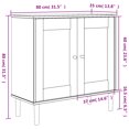 thumbnail image 4 of vidaXL Sideboard SENJA Rattan Look Brown 80x35x80 cm Solid Wood Pine, 4 of 5