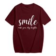 thumbnail image 3 of T-shirt Décontracté à la Mode à Manches Courtes pour Usage Quotidien avec Col Rond et Imprimé Graphique, Coupe Ample, Haut pour Femme pour un Confort Quotidien, 3 of 4