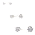 thumbnail image 1 of Claire's 3pk Silver Crystal Stud Earrings, 1 of 2