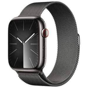 Restauré Apple montre Series 9 GPS + Cellules 45mm Graphite Boîtier en acier inoxydable avec Graphite Boucle milanaise - Bien remis à neuf