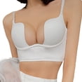 thumbnail image 1 of FhsagQ Bra Bras for Women Role Play Women Solid Low Back Bras Underwired U Shape Backless Bras Convertible Straps Underwire Bra Womens Bras Robe Plus Size Bras for Women Yellow White S, 1 of 8