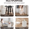 thumbnail image 5 of Get Set Style Tulum Round Boucle Ottoman with Comfy Padded Seat (White), 5 of 5