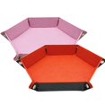 thumbnail image 4 of Plateau Carré/hexagonal Bar Boîte de Rangement de Bureau Pliable en Cuir PU, 4 of 9