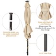 thumbnail image 4 of Patiojoy 9' Outdoor Patio Umbrella Offset w/LED Light Beige No Base, 4 of 8