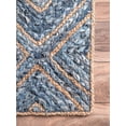 thumbnail image 4 of Aizza Trends Hand Made Hand Braided Natural Jute and Denim Floor Area Rug / Floor Carpet Rug / Natural Jute Rug, 4 of 5