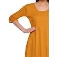 thumbnail image 3 of Moomaya Kurtis en Coton Uni pour Femmes Tenue de Fête Manches 3/4 Robe Mode pour Femmes, 3 of 5