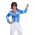 thumbnail image 3 of Men's Blue Flower Disco Shirt, 3 of 3