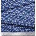 thumbnail image 3 of Soimoi Poly Georgette Fabric Leaves & Floral Block Fabric Prints by Yard 52 Inch Wide, 3 of 3