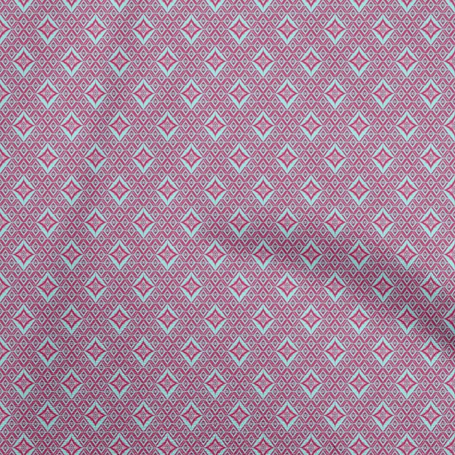 oneOone Polyester Lycra Pink Fabric Asian Ikat Sewing Craft Projects Fabric Prints By Yard 56 Inch Wide