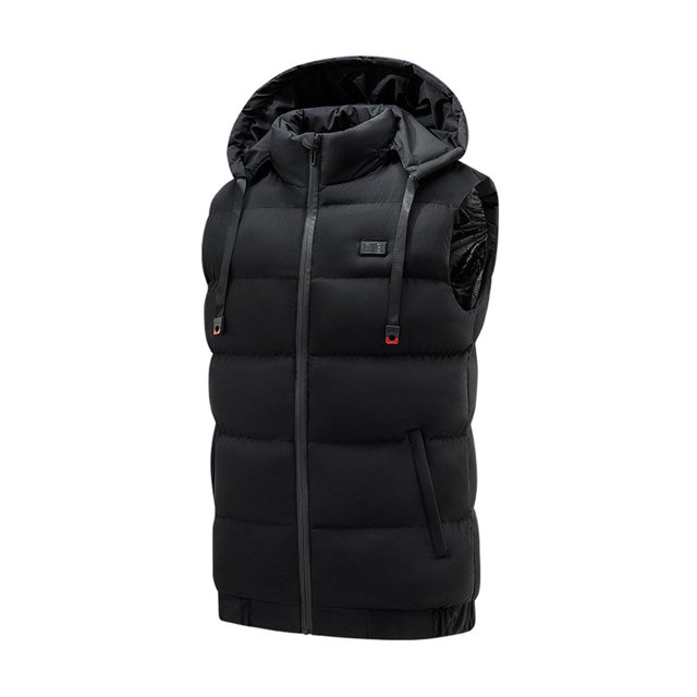 Electric Heated Hoodie Vest 2 Switches 9 Heating Zones Heated Jacket