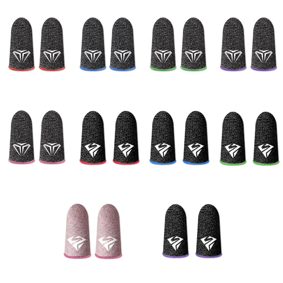 10 Pieces Mobile Phone Gaming Fingertip Sleeves Sensitive Sweatproof Anti-slip Gloves Anti-fingerprint Ultrathin Fiber Covers Purple Type 2