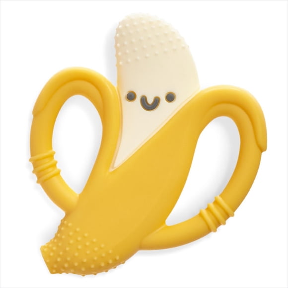 Itzy Ritzy Chew Crew Banana Silicone Baby Teether for Infants, Shaped Teether, 0+ Months