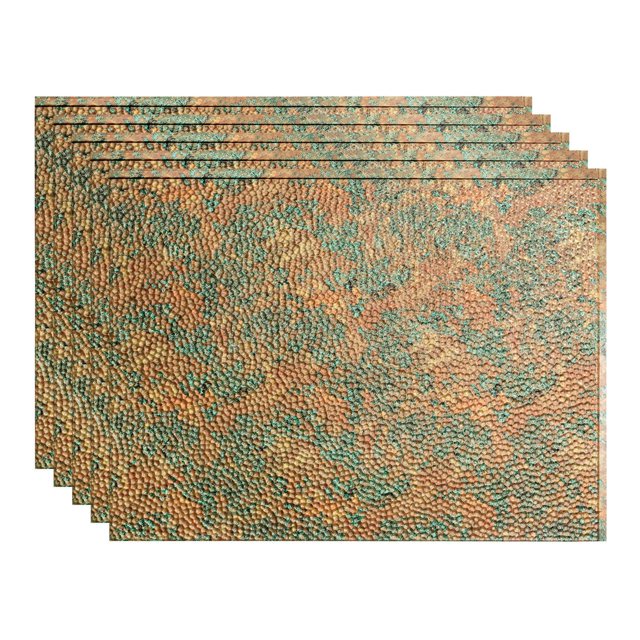 Fasade Hammered Vinyl 18in x 24in Backsplash Panel Copper Fantasy 5 Pack