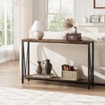thumbnail image 4 of Kojooin Table d'Appoint Table d'Entrée Console à 2 Niveaux avec Rangement Table Étroite pour Sofa avec Design en V Console Industrielle de 43 Pouces pour Couloir Entrée Salon Vestibule Corridor Bureau, 4 of 8