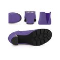 thumbnail image 2 of Unique Bargains Bottes à Talons Épais à Plateforme à Bout Rond Effet Miroir pour Femmes Violet (Taille 9), 2 of 4