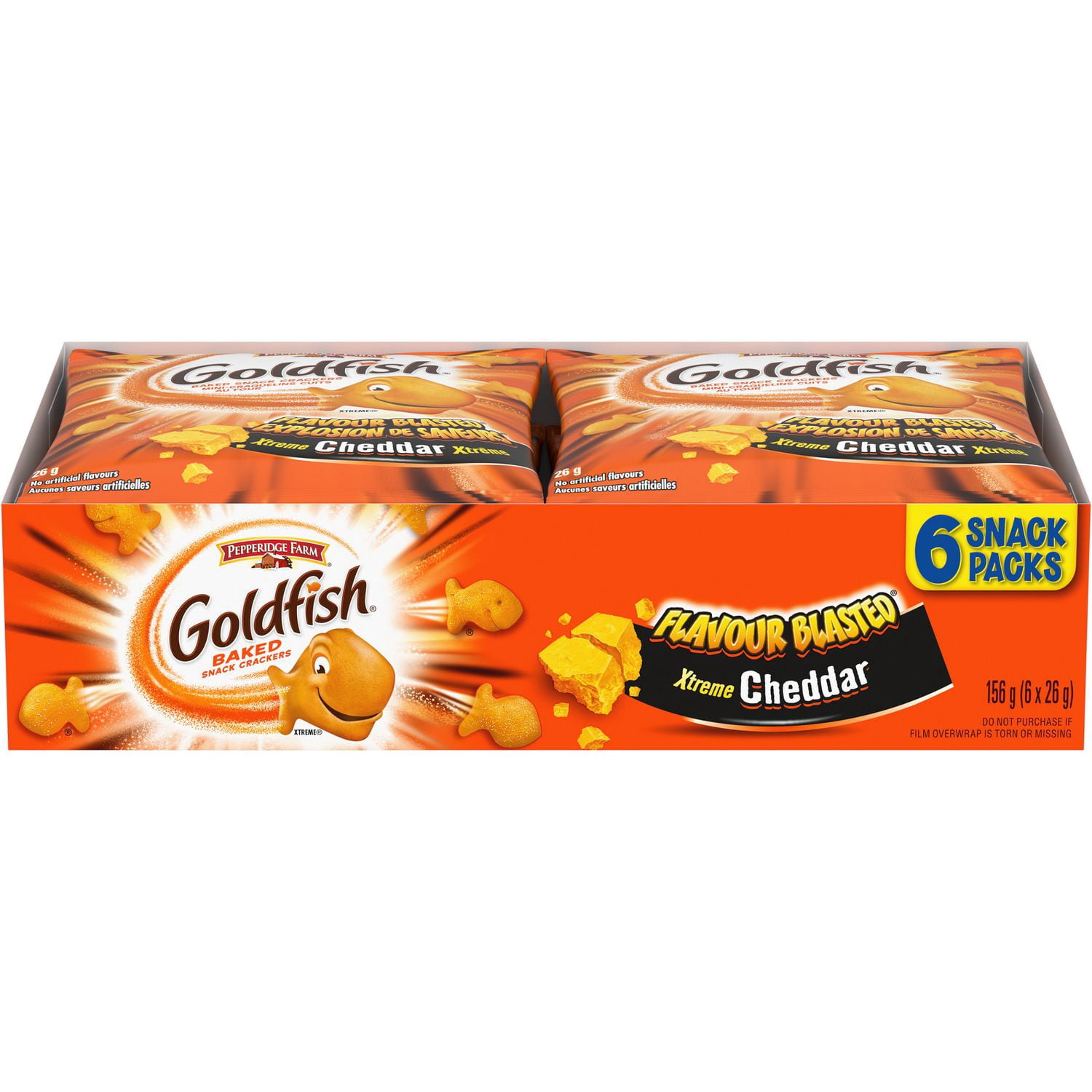 Goldfish® Flavour Blasted® Xtreme Cheddar Crackers Snack Packs 6 x 26g