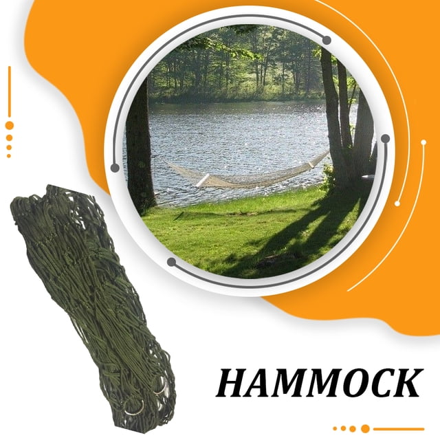 Becaristey Lightweight And Portable Mesh Camping Hammock For Outdoor Adventures Wide Applications Mesh Hammock Dark Green