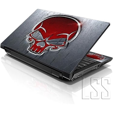 LSS Autocollant de Peau pour Ordinateur Portable, Décalque, Couverture Red Skull, Convient aux Ordinateurs Portables de 17 Pouces à 19 Pouces