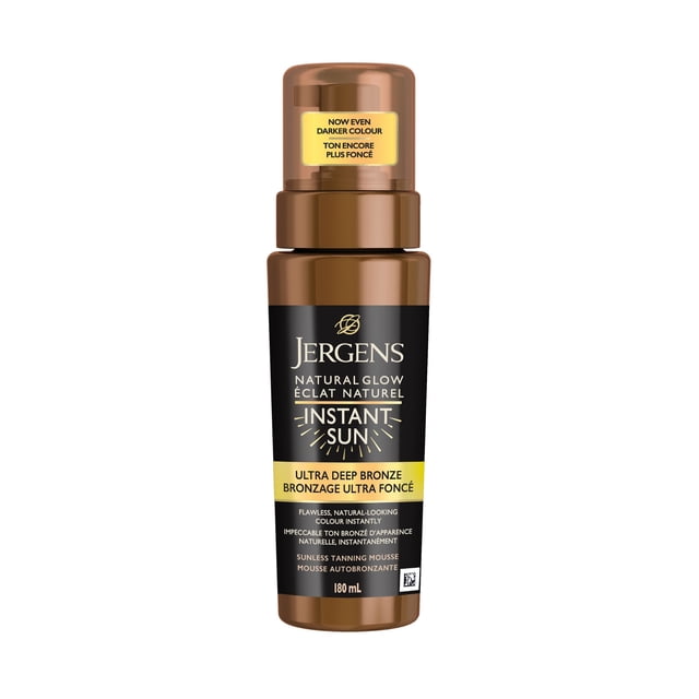 Jergens Natural Glow Instant Sun Sunless Tanning Mousse - Ultra Deep Bronze, 180mL