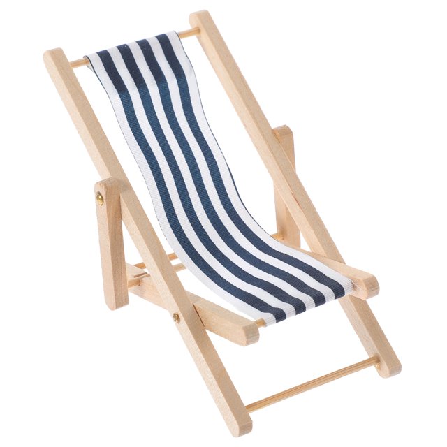 Minkissy 1 Pce Chaise Longue Miniature Modèle Bleu Marine à Rayures pour Mini Décorations