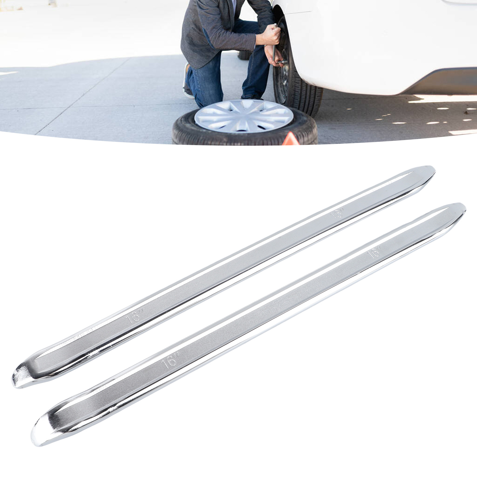 Barre de Levier de Pneu, 2 Pcs Tête de Capot pour Réparation de Voiture