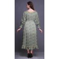 thumbnail image 4 of Bimba Robe Florale pour Femme à Manches Longues, Smockée, Col Rond, à Volants, Été, Maxi-Petit, 4 of 5