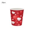 thumbnail image 1 of Valentine’s Day Tableware Set, 20-Piece Paper Plates Cups Napkins Tablecloth, Disposable Heart Pattern Party Supplies for Romantic Dinner and Holiday Gatherings, 1 of 6