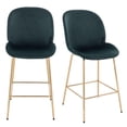 thumbnail image 1 of Upholstered Velvet Stool with Gold Legs – Set of 2 Comfortable Velvet Stools with Foot Rest, Modern Design for Kitchens, Bars, and Contemporary Spaces, 1 of 5