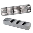 thumbnail image 3 of axGear Kitchen Drawer Organizer Tray for Cutlery Silverware Spoon Forks Storage Gray, 3 of 8