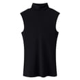 thumbnail image 3 of Women's Solid Color Sleeveless Turtleneck Vest - Lightweight Base Layer - Nylon Spandex - S-XXXL, 3 of 3