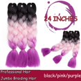 thumbnail image 2 of Ombre Jumbo Braiding Hair Extensions High Temperature Synthetic Twist Hair Multiple Colored Hair, 2 of 5
