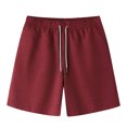 thumbnail image 2 of EOYWHK Cotton Linen Shorts for Men Summer Breathable Workout Gym Shorts Mid Waisted Solid Color Running Swimming Sleeping Shorts, 2 of 5