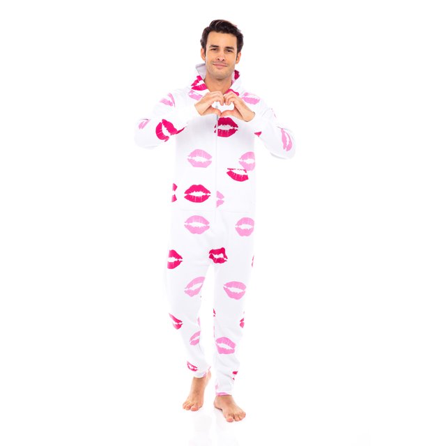 Combinaison de Pyjama Unisexe pour Hommes Adultes une Pièce Sans Pieds