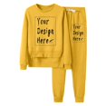 thumbnail image 3 of Kcodviy Women's Plus Size Loose Rompers with Train for Women Solid Color Top with Women Work Suit Set Long Sleeves Fleece Lined Mike Pants Women Casual Suit, 3 of 8