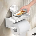thumbnail image 1 of Chmadoxn Bathroom Storage & Organization, Double Layer Suction Cup Paper Rack Toilet Paper Box Paper Towel Rack Storage Rack Paper Drawer Storage Rack Plastics Suction cup paper holder, 1 of 6