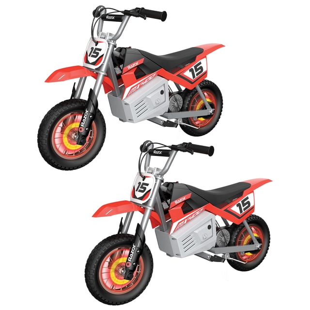 Razor MX400 Dirt Rocket 24V Moto de Motocross Jouet, Rouge (Lot de 2)