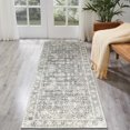 thumbnail image 1 of JV Home Runner Rug Oushak Grey 2'7" x 8' Washable Rugs Anti Slip, 1 of 7