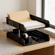 Pegboard Desk Organizer with Pen Holder | Stationery and Cosmetic Storage Rack | Document and Office Supplies Shelf for Home Workspace, Study Desk, Vanity Table