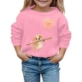 thumbnail image 1 of PMVFHDE Chandails à Col Rond Fille Automne et Hiver Saint-Valentin à la Mode et Intéressant Imprimé Chiot Chandail à Capuchon pour Enfants Rose, 4-5 Ans, 1 of 4