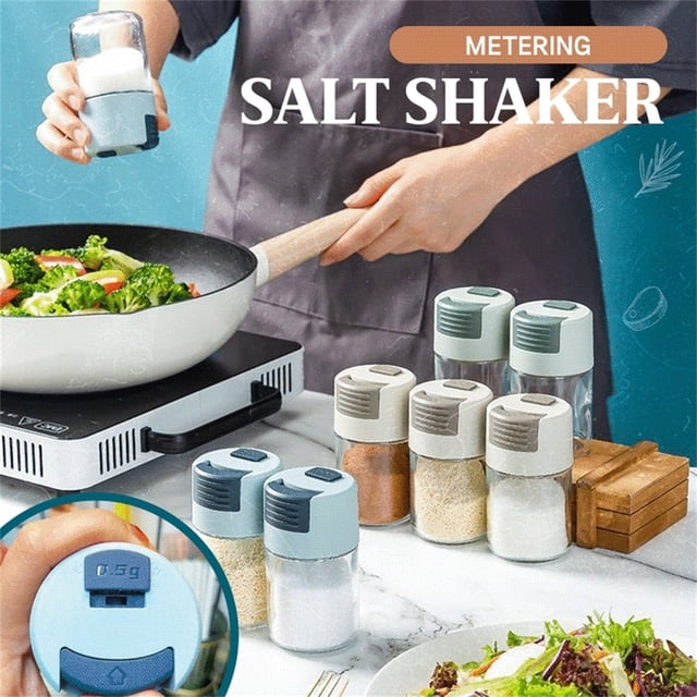 Vacemry 3Pcs Metering Seasoning Shaker, Press Type Quantitative Spice Dispenser, 0.5g Per Press Kitchen Gadget for Seasonings, Countertop Pantry Dining Table Home Decor
