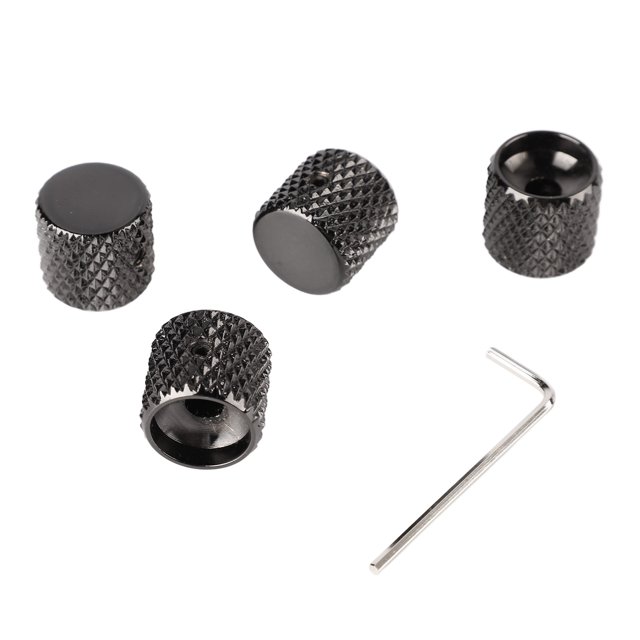 4Pcs Electric Guitar Knobs Metal Volume Tone Control Dome With Wrench Guitar Tone Volume Knobs For Beginner Or Professional Musician