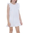 thumbnail image 1 of RXIRUCGD 2025 Vêtements d'Été pour Enfants Robe d'Été Unie Fine avec Volants Sans Manches Col Rond pour Enfants, 1 of 5