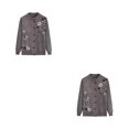 thumbnail image 3 of Thinsony Polyester Middle-Aged And Elderly Sweater Warm And Comfortable To Wear Exquisite Workmanship khaki 2Set, 3 of 6