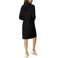 thumbnail image 3 of INSPIRE CHIC Chandail Molletonné Décontracté pour Femme à Enfiler, Manches Longues, Robe Midi à Capuche avec Poches, G Noir, 3 of 7