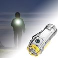 thumbnail image 2 of TIELUTT Flashlight Super Bright Mini Three Eyed ABS Flashlight Hat Clip Light Torch Heads Wrist Lights for Running at Night Headlamp Work Headlights for Head Gear Backpack Set, 2 of 3