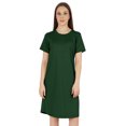 thumbnail image 1 of Inkmeso Robe T-Shirt d'Été Décontractée Unie pour Femmes, Coupe Ample, Tunique à Manches Courtes, Robe de Nuit, 1 of 7
